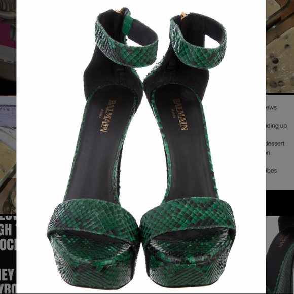 SOLD : Balmian snakeskin platform wedges - Picture 2 of 6